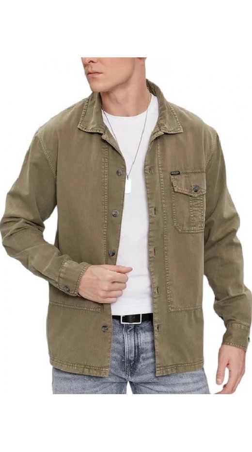 GUESS COLLIN WASHED OVERSHIRT ΠΟΥΚΑΜΙΣΟ ΑΝΔΡΙΚΟ KHAKI