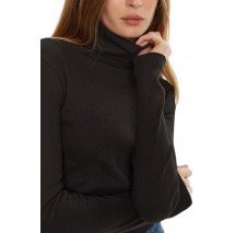 CALVIN KLEIN JEANS WOVEN LABEL RIB ROLLNECK ΜΠΛΟΥΖΑ ΓΥΝΑΙΚΕΙΑ BLACK