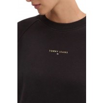 TOMMY JEANS OVS METALLIC LINEAR CREW ΦΟΥΤΕΡ ΓΥΝΑΙΚΕΙΟ BLACK