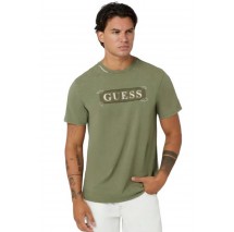 GUESS APPLIQU T-SHIRT M4BI60K9RM1 ΜΠΛΟΥΖΑ ΑΝΔΡΙΚΗ KHAKI