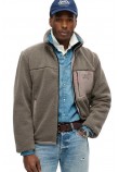 SUPERDRY D3 SDCD RELAXED FLEECE TREKKER JACKET ΜΠΟΥΦΑΝ ΑΝΔΡΙΚΟ BROWN