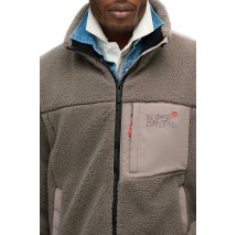 SUPERDRY D3 SDCD RELAXED FLEECE TREKKER JACKET ΜΠΟΥΦΑΝ ΑΝΔΡΙΚΟ BROWN