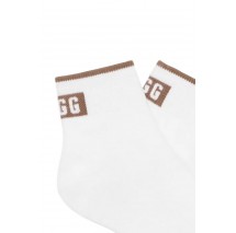 UGG POLLY ANKLE SOCK ΚΑΛΤΣΕΣ ΓΥΝΑΙΚΕΙΕΣ WHITE/BROWN