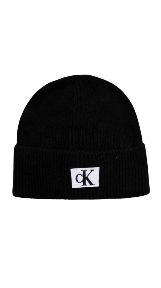 CALVIN KLEIN JEANS SEASONAL PATCH BEANIE ΣΚΟΥΦΟΣ ΑΝΔΡΙΚΟΣ BLACK