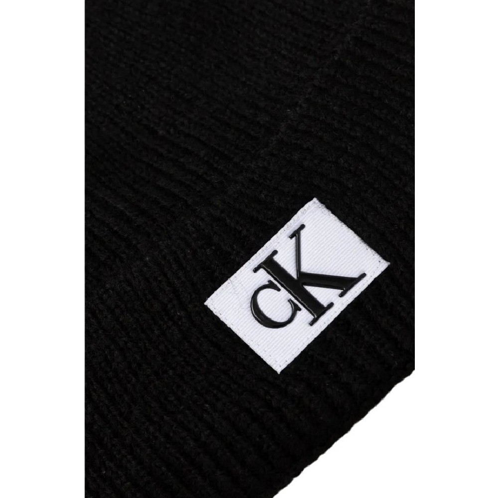 CALVIN KLEIN JEANS SEASONAL PATCH BEANIE ΣΚΟΥΦΟΣ ΑΝΔΡΙΚΟΣ BLACK