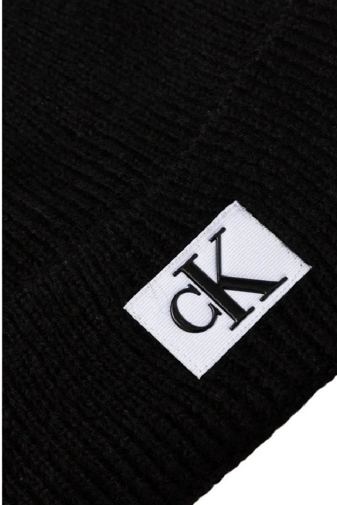 CALVIN KLEIN JEANS SEASONAL PATCH BEANIE ΣΚΟΥΦΟΣ ΑΝΔΡΙΚΟΣ BLACK