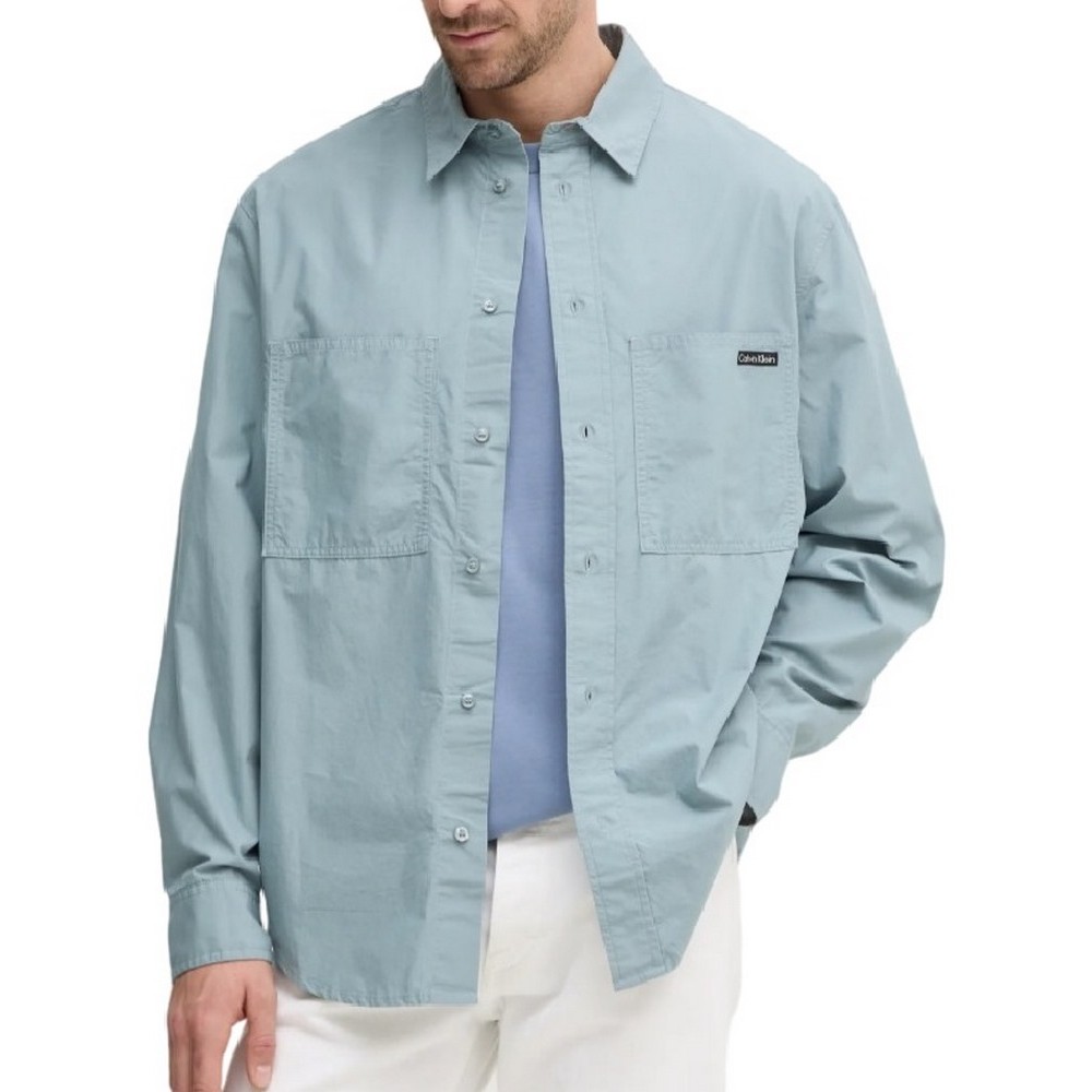 CALVIN KLEIN JEANS COTTON POPLIN RELAXED SHIRT ΠΟΥΚΑΜΙΣΟ ΑΝΔΡΙΚΟ LEAD