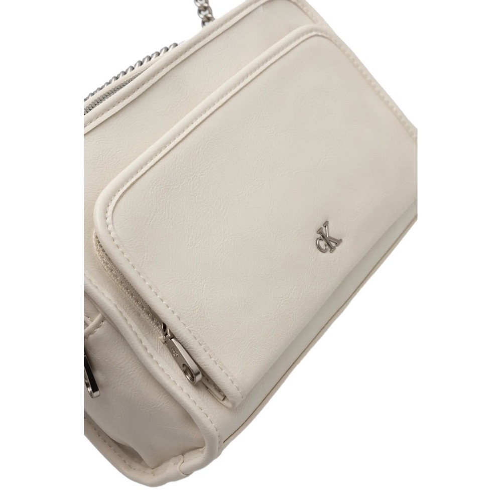 CALVIN KLEIN JEANS UTILITY DBL ZIP CAMERA BAG25 ΤΣΑΝΤΑ ΓΥΝΑΙΚΕΙΑ OFF WHITE