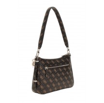 GUESS ECO ERICA TOP ZIP SHOULDER BAG ΤΣΑΝΤΑ ΓΥΝΑΙΚΕΙΑ BROWN