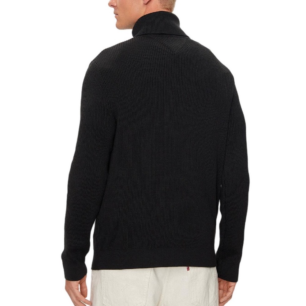 TOMMY HILFIGER SLIM XS BADGE ROLLNECK ΜΠΛΟΥΖΑ ΠΛΕΚΤΗ ΑΝΔΡΙΚΗ BLACK