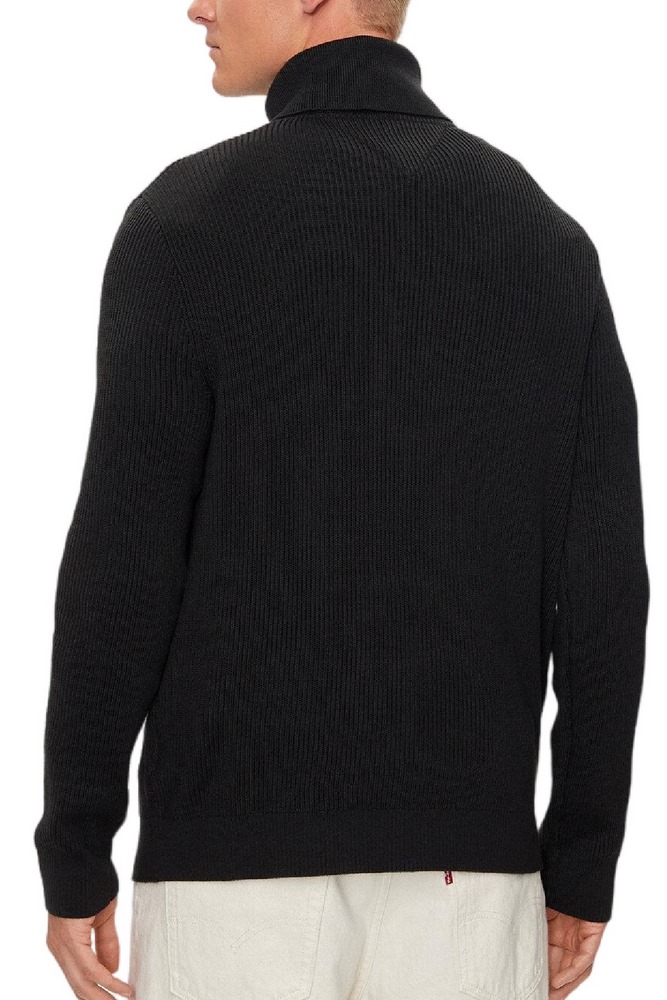 TOMMY HILFIGER SLIM XS BADGE ROLLNECK ΜΠΛΟΥΖΑ ΠΛΕΚΤΗ ΑΝΔΡΙΚΗ BLACK