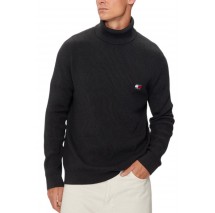 TOMMY HILFIGER SLIM XS BADGE ROLLNECK ΜΠΛΟΥΖΑ ΠΛΕΚΤΗ ΑΝΔΡΙΚΗ BLACK