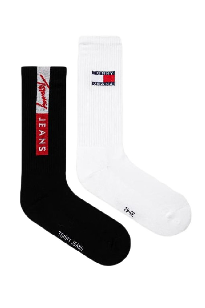 TOMMY JEANS UNI SOCK 2P VERTICAL LOGO ΚΑΛΤΣΕΣ ΑΝΔΡΙΚΕΣ BLACK/WHITE