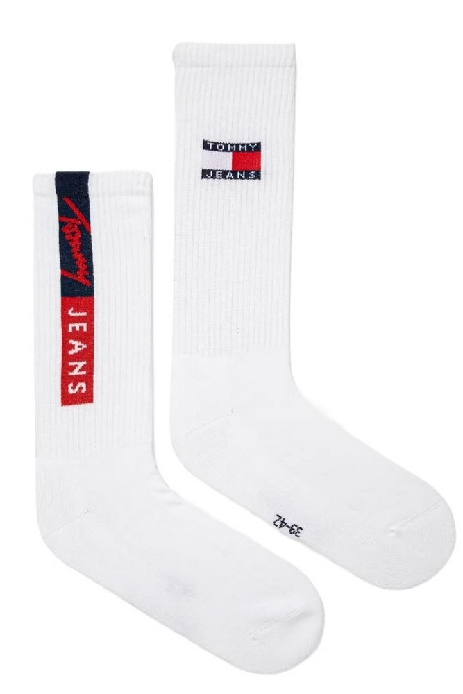 TOMMY JEANS UNI SOCK 2P VERTICAL LOGO ΚΑΛΤΣΕΣ ΑΝΔΡΙΚΕΣ WHITE