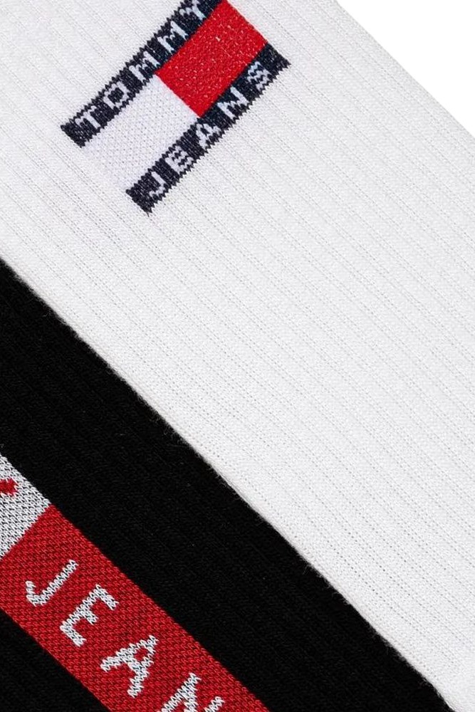 TOMMY JEANS UNI SOCK 2P VERTICAL LOGO ΚΑΛΤΣΕΣ ΑΝΔΡΙΚΕΣ BLACK/WHITE