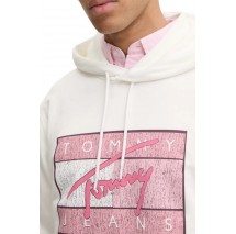 TOMMY JEANS REG DNA FLAG TWIST HOOD EXT ΜΠΛΟΥΖΑ ΦΟΥΤΕΡ ΑΝΔΡΙΚΟ WHITE