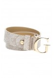 GUESS NOELLE LOGO ADJ PANT BELT ΖΩΝΗ ΓΥΝΑΙΚΕΙΑ STONE