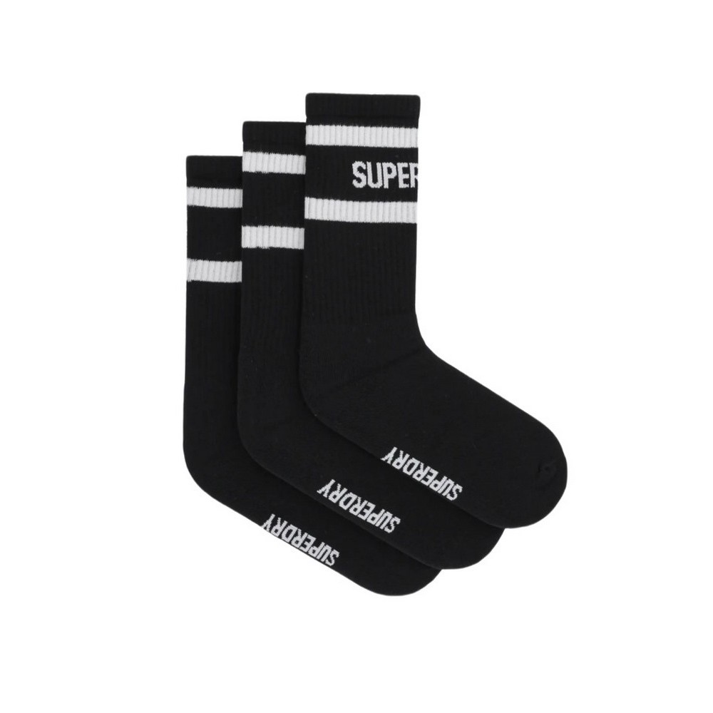 SUPERDRY D1 SDNA COOLMAX CREW SOCK 3PK ΚΑΛΤΣΕΣ ΑΝΔΡΙΚΕΣ BLACK