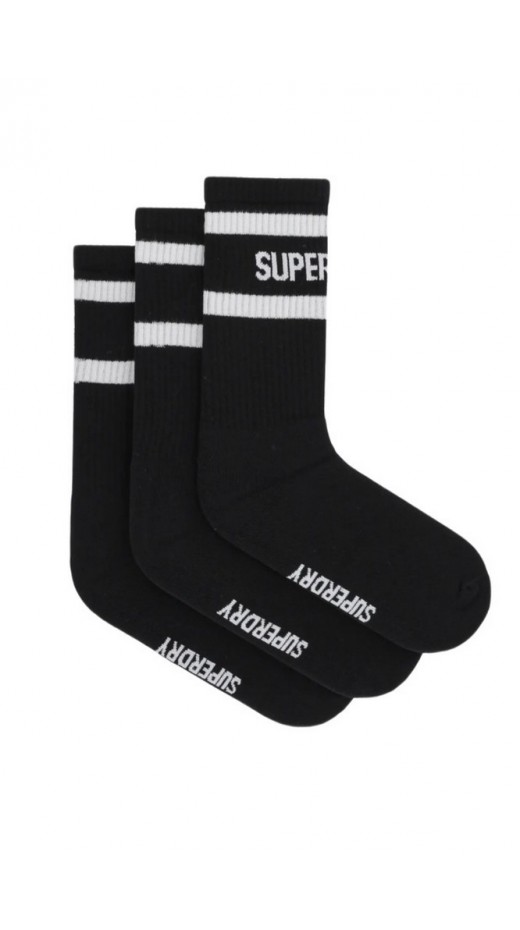 SUPERDRY D1 SDNA COOLMAX CREW SOCK 3PK ΚΑΛΤΣΕΣ ΑΝΔΡΙΚΕΣ BLACK