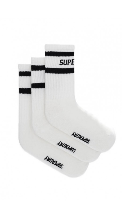 SUPERDRY D1 SDNA COOLMAX CREW SOCK 3PK ΚΑΛΤΣΕΣ ΑΝΔΡΙΚΕΣ WHITE