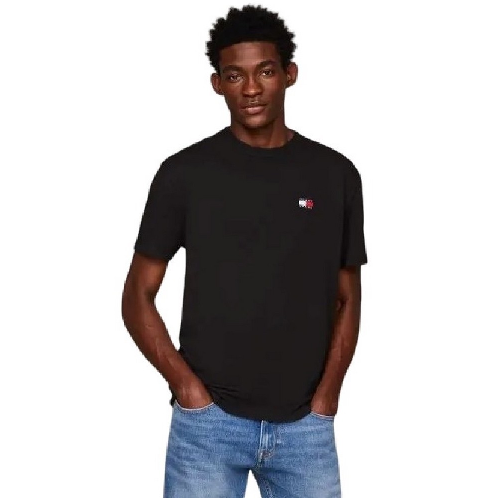 TOMMY HILFIGER TJM REG BADGE TEE T-SHIRT ΜΠΛΟΥΖΑ ΑΝΔΡΙΚΗ BLACK