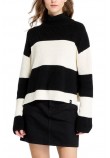 CALVIN KLEIN JEANS LOOSE HIGH NECK SWEATER ΜΠΛΟΥΖΑ ΓΥΝΑΙΚΕΙΑ BLACK/WHITE