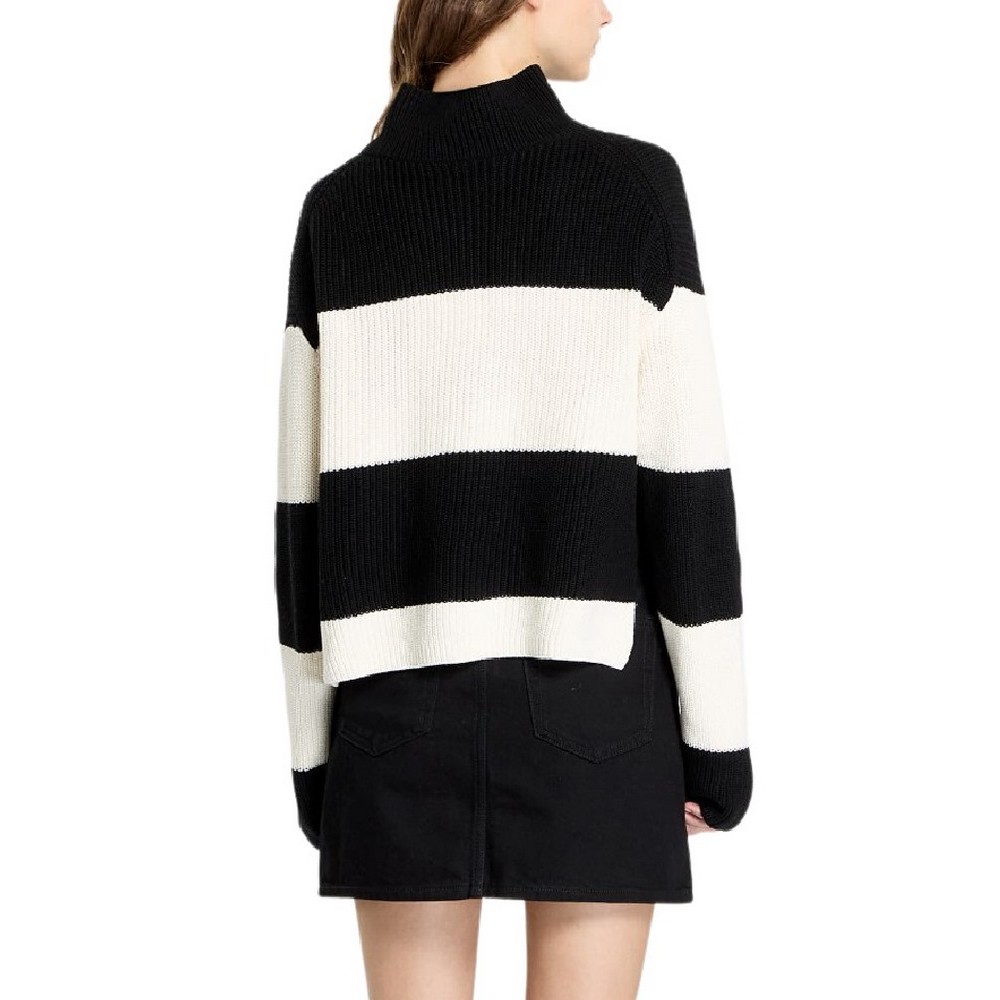 CALVIN KLEIN JEANS LOOSE HIGH NECK SWEATER ΜΠΛΟΥΖΑ ΓΥΝΑΙΚΕΙΑ BLACK/WHITE