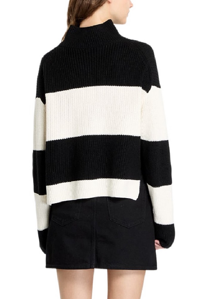 CALVIN KLEIN JEANS LOOSE HIGH NECK SWEATER ΜΠΛΟΥΖΑ ΓΥΝΑΙΚΕΙΑ BLACK/WHITE