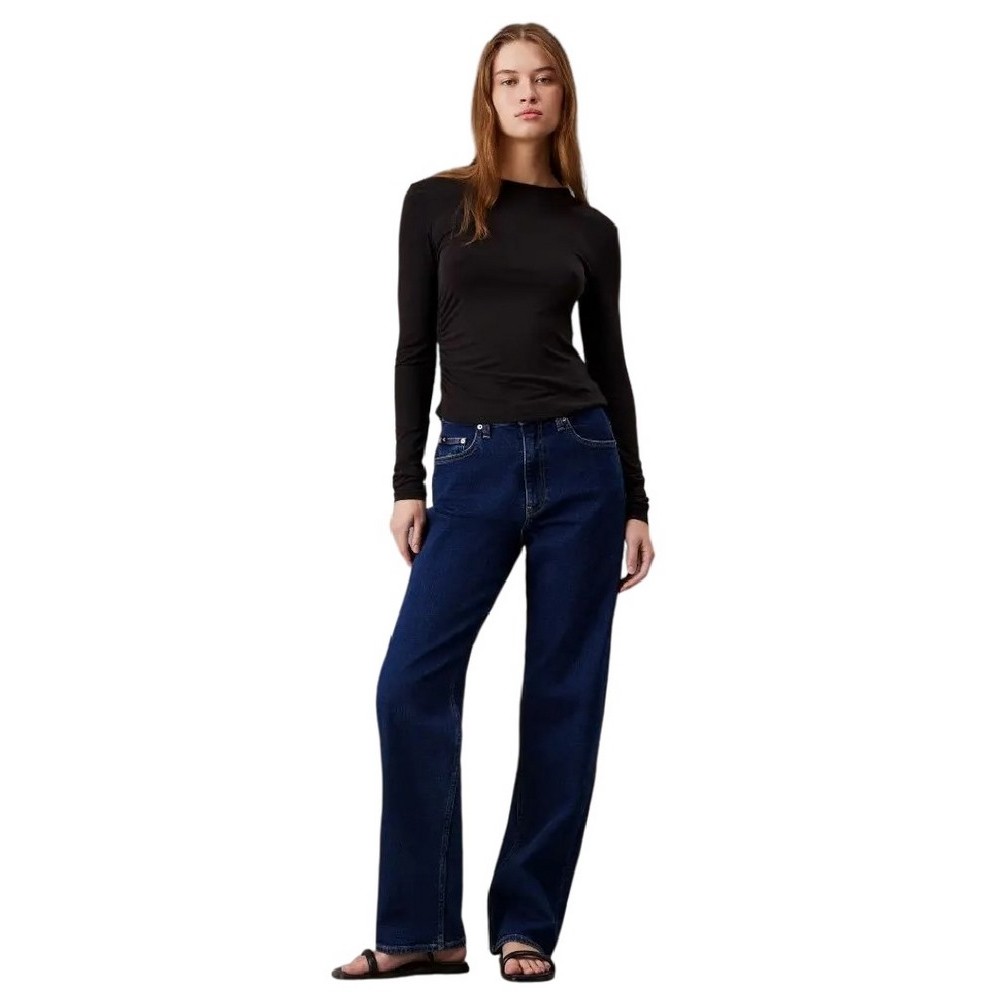 CALVIN KLEIN JEANS HIGH RISE LOOSE ΠΑΝΤΕΛΟΝΙ ΓΥΝΑΙΚΕΙΟ BLUΕ DENIM