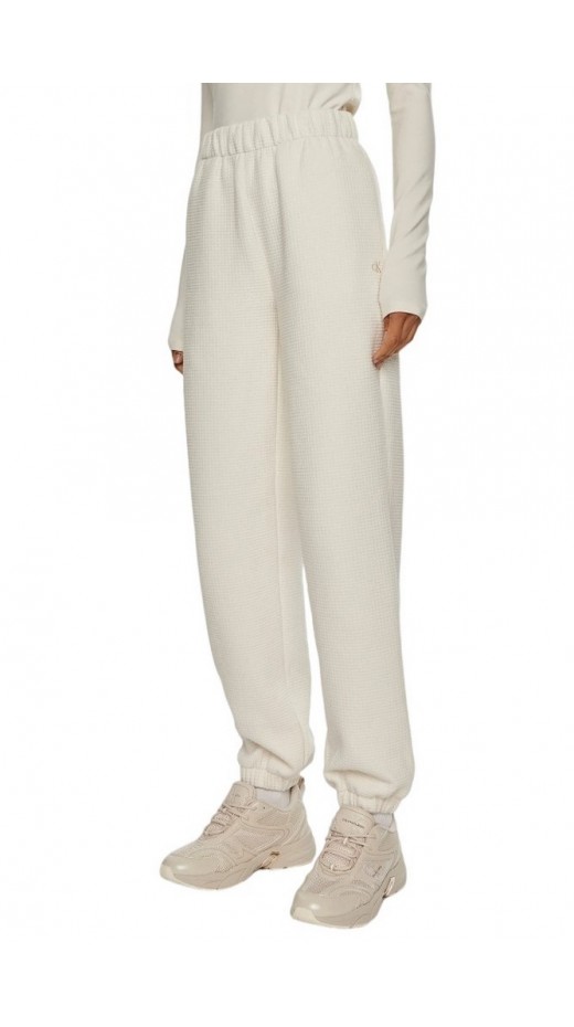 CALVIN KLEIN JEANS WAFFLE KNIT CUFFED JOG PANT ΠΑΝΤΕΛΟΝΙ ΦΟΡΜΑ ΓΥΝΑΙΚΕΙΟ IVORY