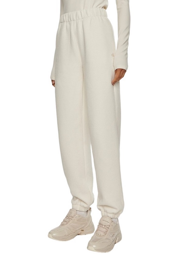 CALVIN KLEIN JEANS WAFFLE KNIT CUFFED JOG PANT ΠΑΝΤΕΛΟΝΙ ΦΟΡΜΑ ΓΥΝΑΙΚΕΙΟ IVORY