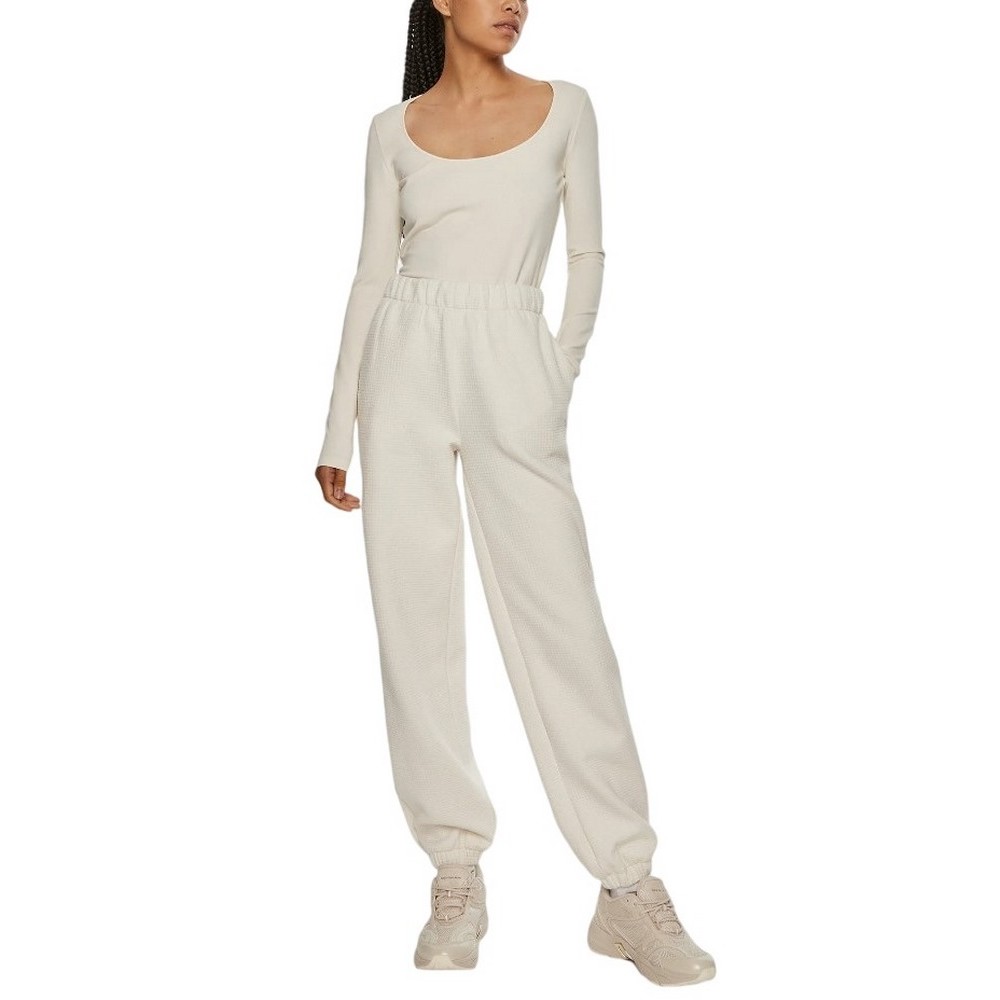 CALVIN KLEIN JEANS WAFFLE KNIT CUFFED JOG PANT ΠΑΝΤΕΛΟΝΙ ΦΟΡΜΑ ΓΥΝΑΙΚΕΙΟ IVORY