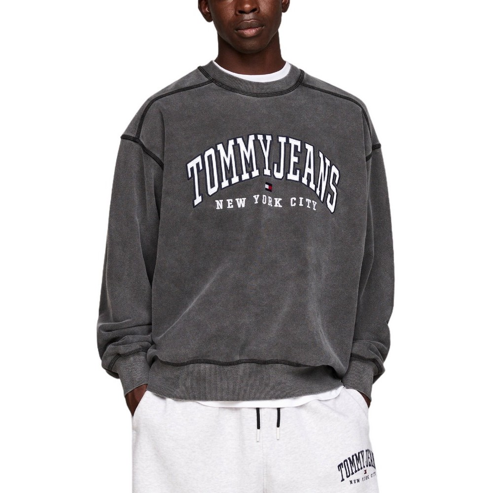 TOMMY JEANS RLX TJ GD VARSITY CREW ΦΟΥΤΕΡ ΑΝΔΡΙΚΟ BLACK