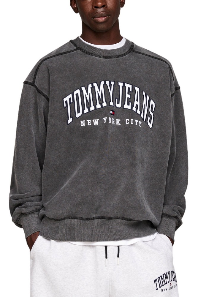 TOMMY JEANS RLX TJ GD VARSITY CREW ΦΟΥΤΕΡ ΑΝΔΡΙΚΟ BLACK