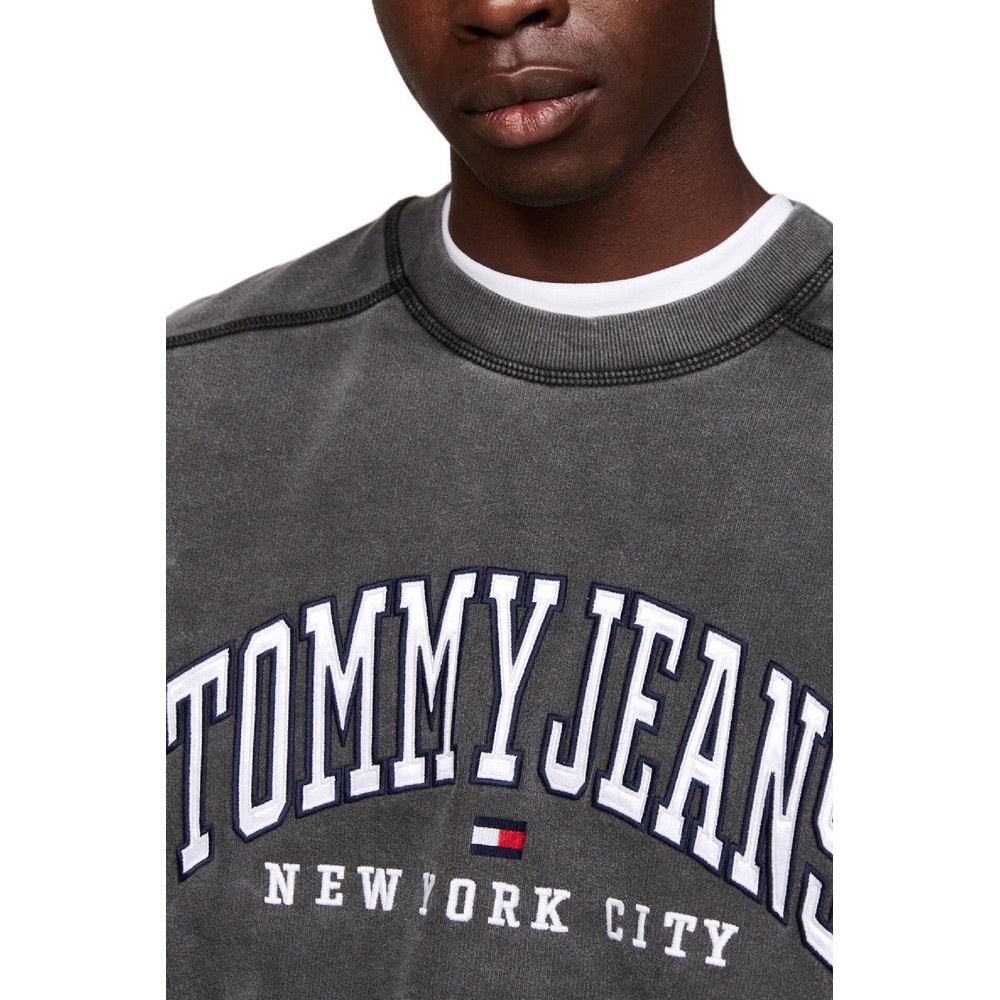 TOMMY JEANS RLX TJ GD VARSITY CREW ΦΟΥΤΕΡ ΑΝΔΡΙΚΟ BLACK