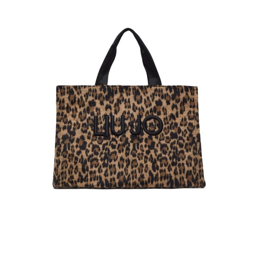 LIU JO  ANIMAL PRINT SHOPPING BAG TOTE L 2F4067T6089 ΤΣΑΝΤΑ ΓΥΝΑΙΚΕΙΑ LEOPARD PRINT