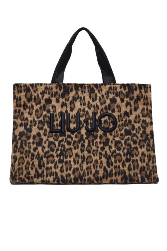 LIU JO  ANIMAL PRINT SHOPPING BAG TOTE L 2F4067T6089 ΤΣΑΝΤΑ ΓΥΝΑΙΚΕΙΑ LEOPARD PRINT