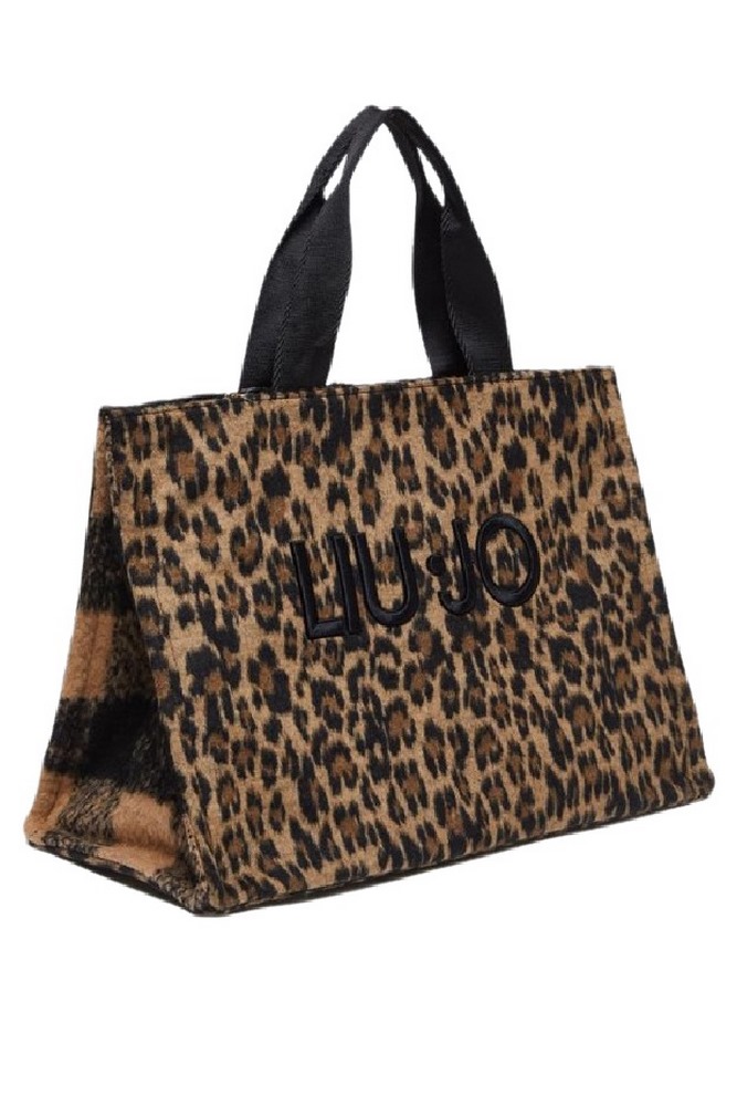 LIU JO  ANIMAL PRINT SHOPPING BAG TOTE L 2F4067T6089 ΤΣΑΝΤΑ ΓΥΝΑΙΚΕΙΑ LEOPARD PRINT