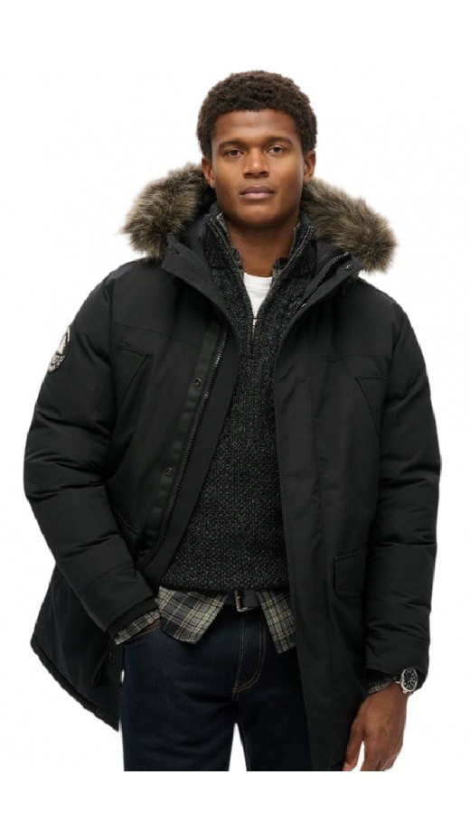 SUPERDRY D3 OVIN EVEREST FAUX FUR PARKA JACKET ΜΠΟΥΦΑΝ ΑΝΔΡΙΚΟ BLACK