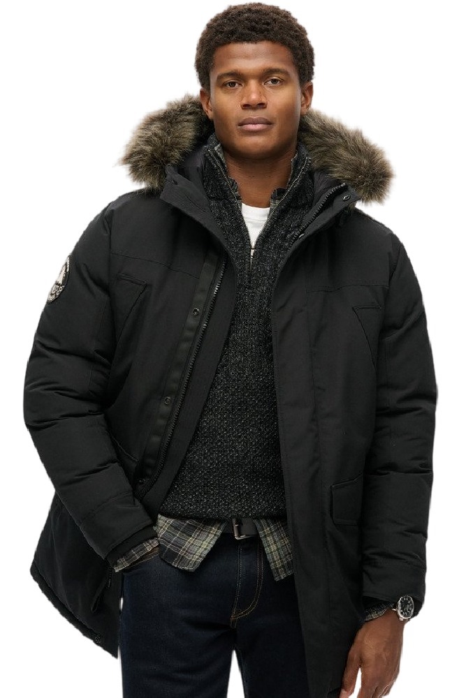 SUPERDRY D3 OVIN EVEREST FAUX FUR PARKA JACKET ΜΠΟΥΦΑΝ ΑΝΔΡΙΚΟ BLACK