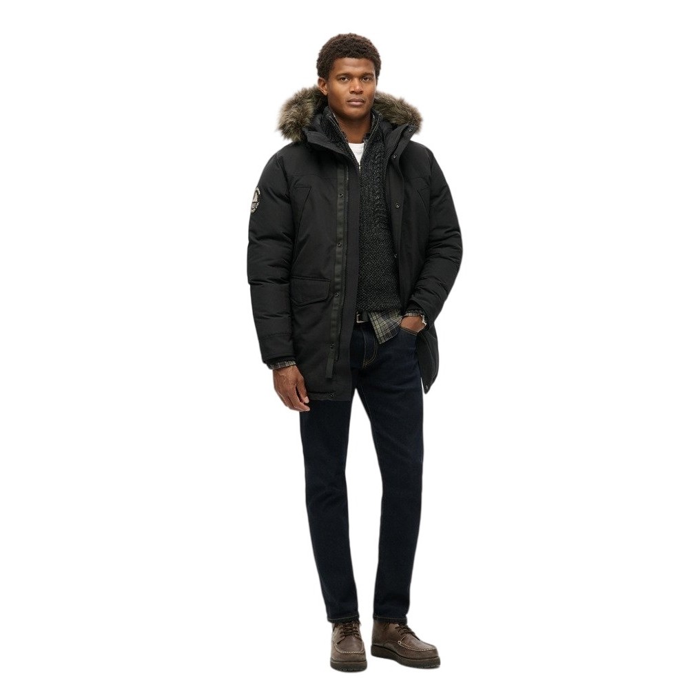 SUPERDRY D3 OVIN EVEREST FAUX FUR PARKA JACKET ΜΠΟΥΦΑΝ ΑΝΔΡΙΚΟ BLACK