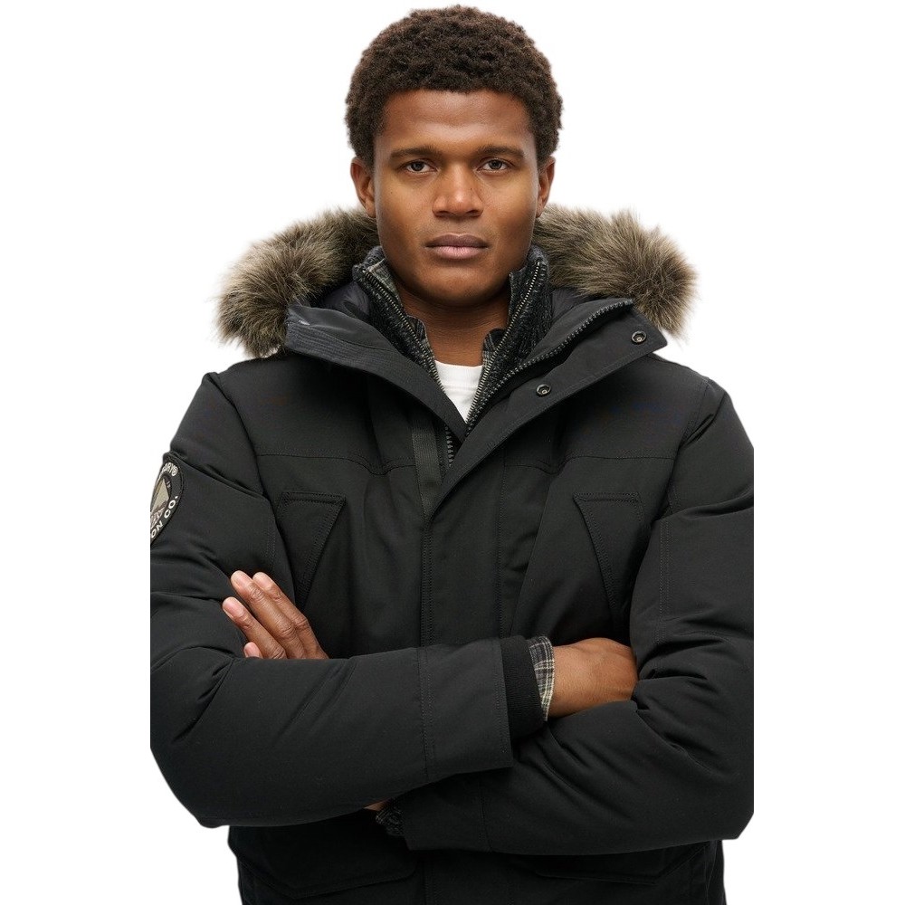 SUPERDRY D3 OVIN EVEREST FAUX FUR PARKA JACKET ΜΠΟΥΦΑΝ ΑΝΔΡΙΚΟ BLACK