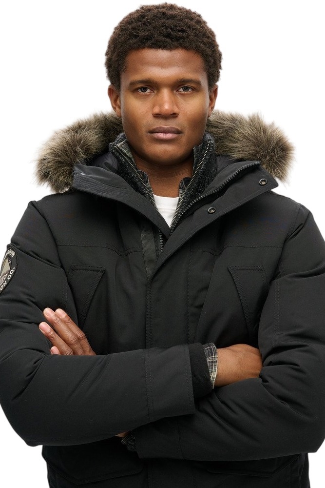 SUPERDRY D3 OVIN EVEREST FAUX FUR PARKA JACKET ΜΠΟΥΦΑΝ ΑΝΔΡΙΚΟ BLACK