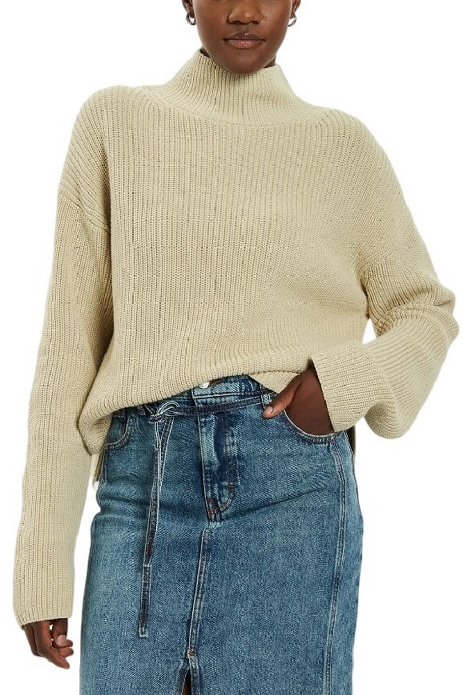 CALVIN KLEIN JEANS LOOSE HIGH NECK SWEATER ΜΠΛΟΥΖΑ ΓΥΝΑΙΚΕΙΑ BEIGE