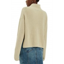 CALVIN KLEIN JEANS LOOSE HIGH NECK SWEATER ΜΠΛΟΥΖΑ ΓΥΝΑΙΚΕΙΑ BEIGE