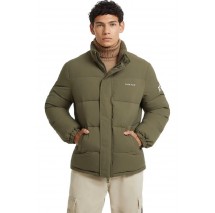 GUESS JEANS REG LENGHT PUFFER JACKET ΜΠΟΥΦΑΝ ΑΝΔΡΙΚΟ KHAKI