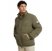 GUESS JEANS REG LENGHT PUFFER JACKET ΜΠΟΥΦΑΝ ΑΝΔΡΙΚΟ KHAKI