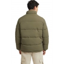 GUESS JEANS REG LENGHT PUFFER JACKET ΜΠΟΥΦΑΝ ΑΝΔΡΙΚΟ KHAKI