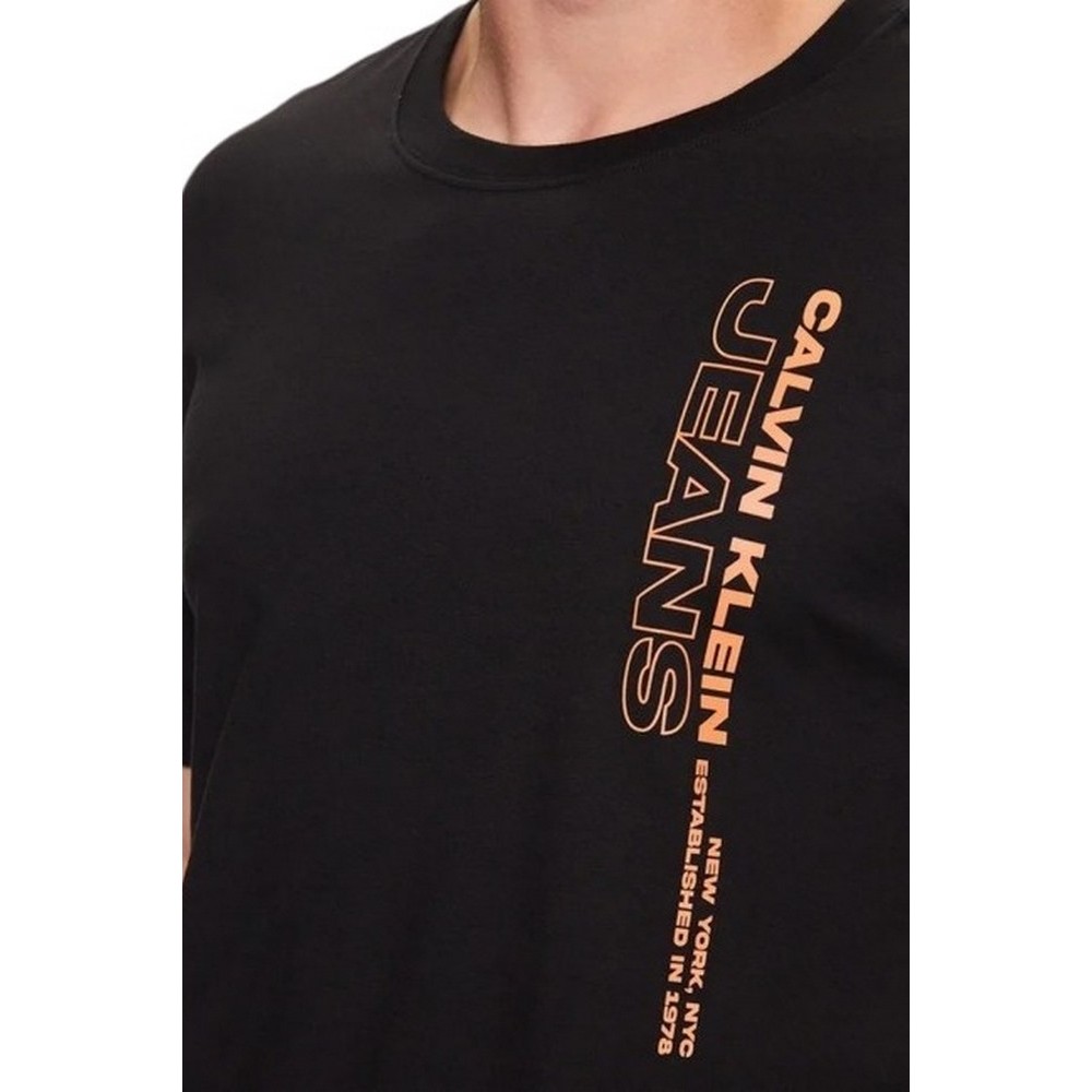 CALVIN JEANS JEANS STACKED OUTLINE LOGO TEE T-SHIRT ΑΝΔΡΙΚΟ BLACK