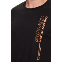 CALVIN JEANS JEANS STACKED OUTLINE LOGO TEE T-SHIRT ΑΝΔΡΙΚΟ BLACK